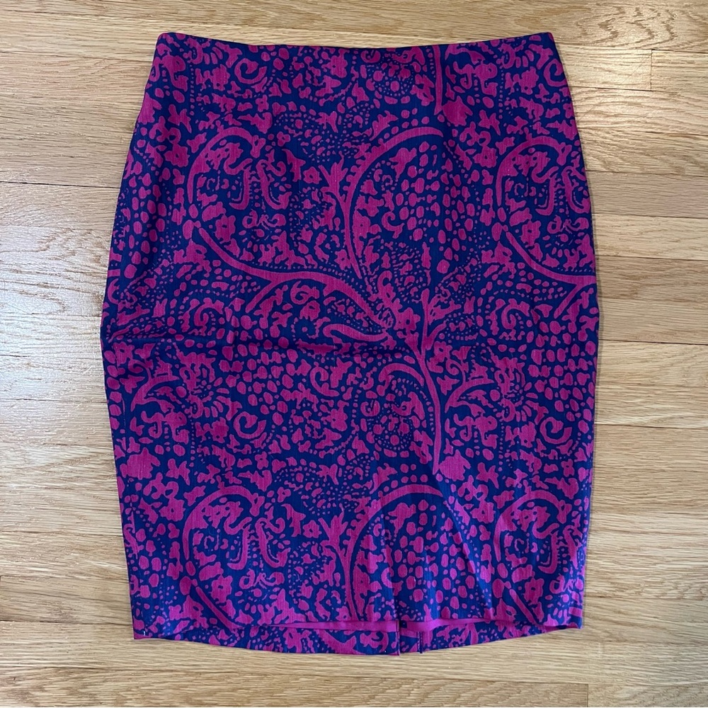 NWT Women’s Ann Taylor Sz 4 Petite Linen Blend Pencil Skirt, Floral Casual